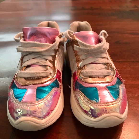 Girls Metallic Colored Sneakers - sz 13 - Picture 2 of 8